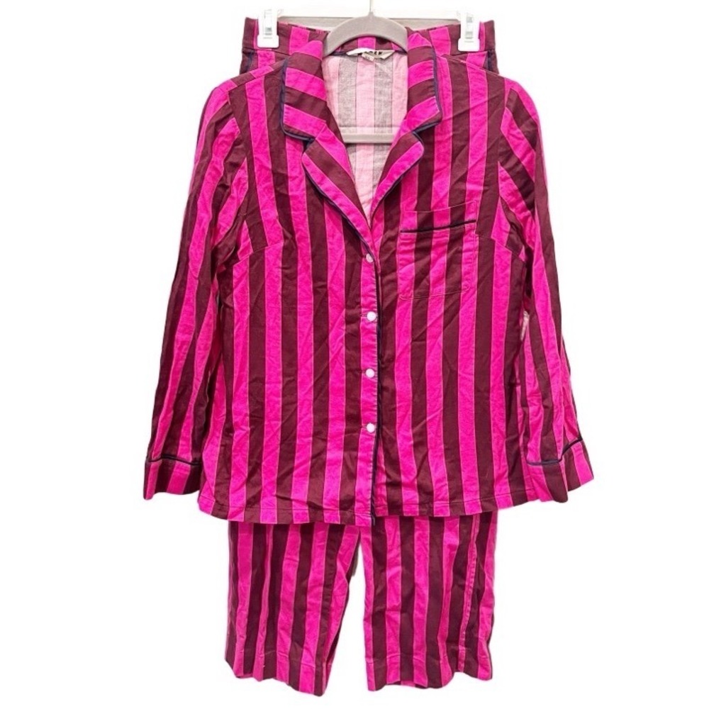 Boden 100% Cotton Striped Pajama Set Size‎ 4 Bold Whimsical Dopamine Cozycore